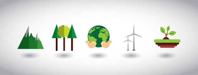 bundle of ecology set icons