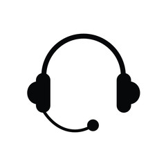 Customer Service and Headset icon isolated on white background
