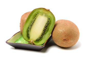 kiwi fruit on white background 