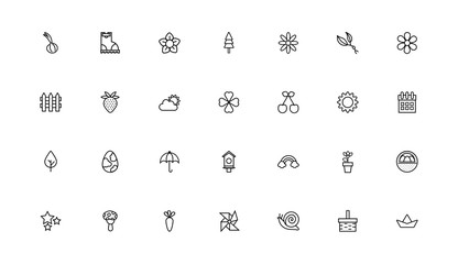 bundle of spring set line icons