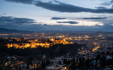 Fototapeta na wymiar Alhambra at Sunset in Granada