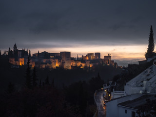 Alhambra During Sunset in Granada