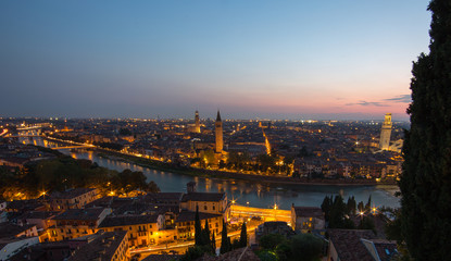 Fototapeta na wymiar Verona city panorama