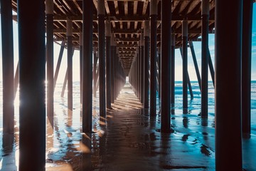 wooden pier Pismo Beach Pacific coast California