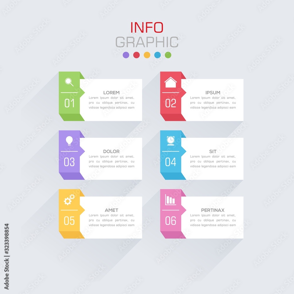 Fototapete business data visualization. infographic element with icons and options or steps. can be used for pr