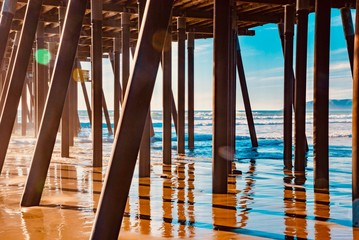 wooden pier Pismo Beach Pacific coast California