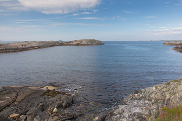 Fototapeta na wymiar Norwegian sea landscape on a sunny summer day