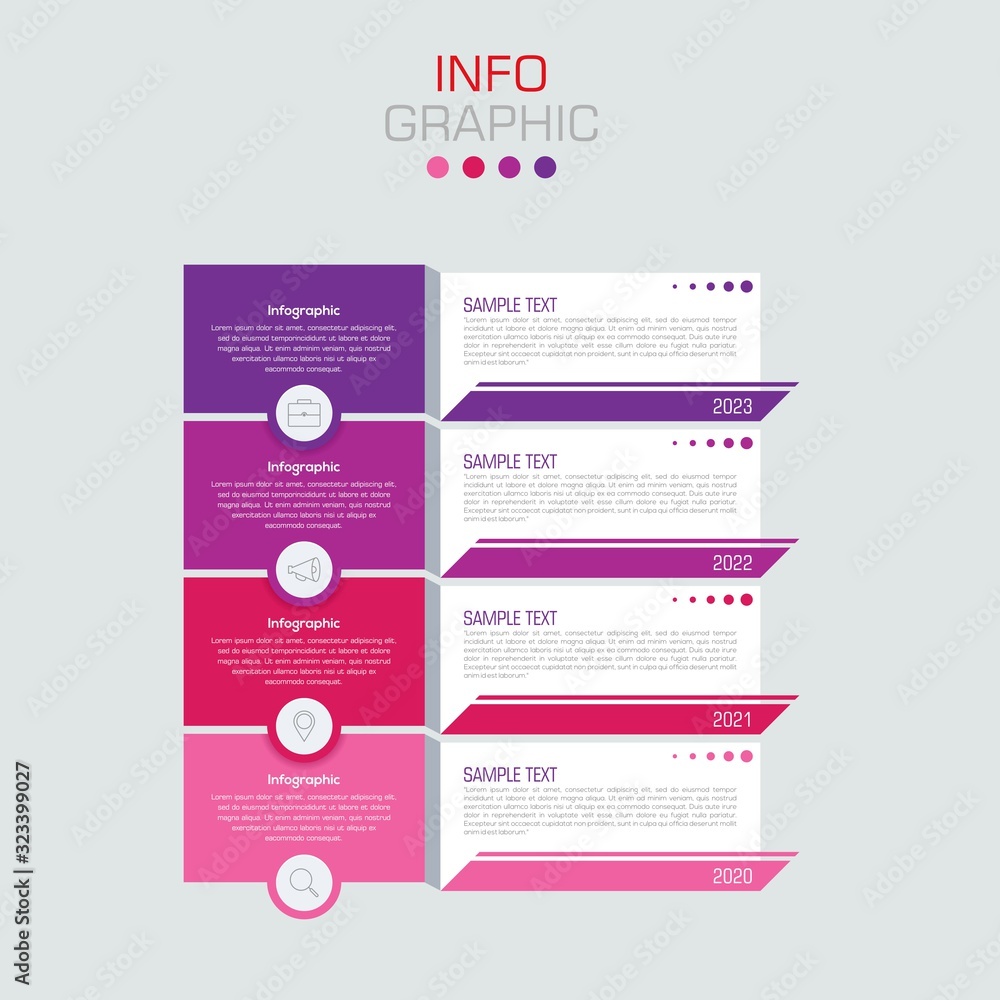 Fototapete business data visualization. infographic element with icons and options or steps. can be used for pr