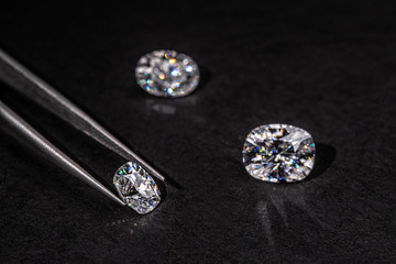 Diamonds on Black Background