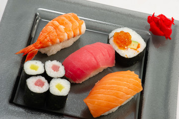 Assorted sushi dish, traditional Japanese food