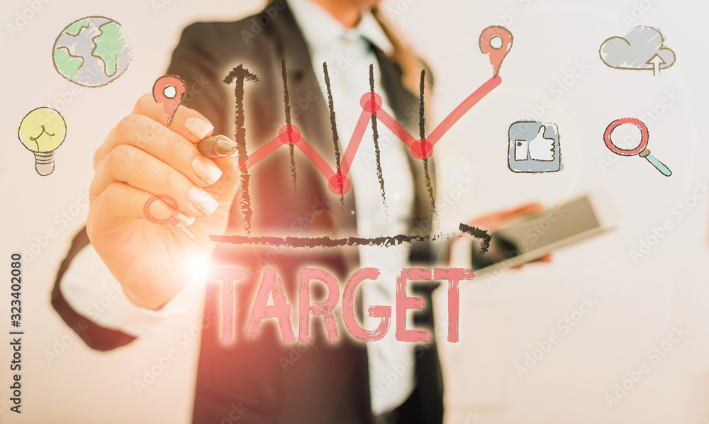 Poster handwriting text target. conceptual photo demonstrating object or place selected as the aim of attac