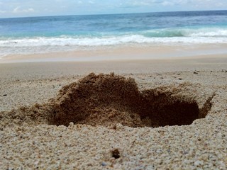 Photo of human footprint (footmark) on the tropical beach