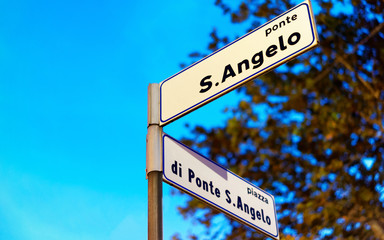 Ponte Sant Angelo Street Indicator in Rome