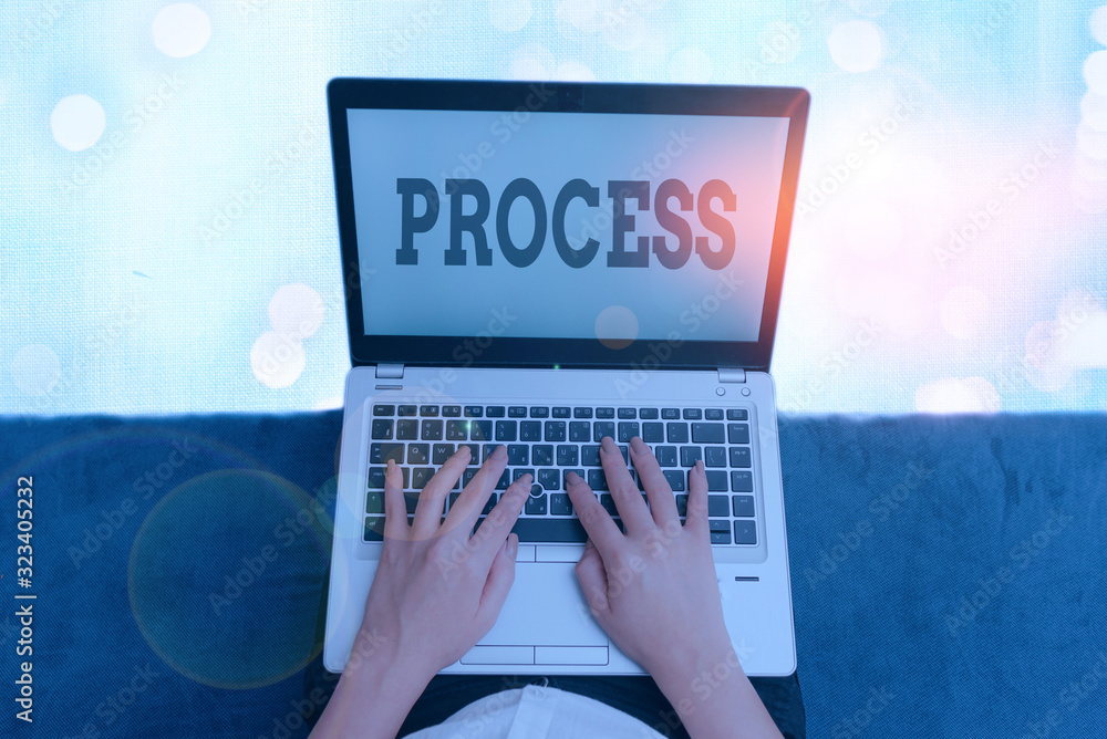 Poster Text sign showing Process. Business photo text Standard procedures how to handle a particular job rules system