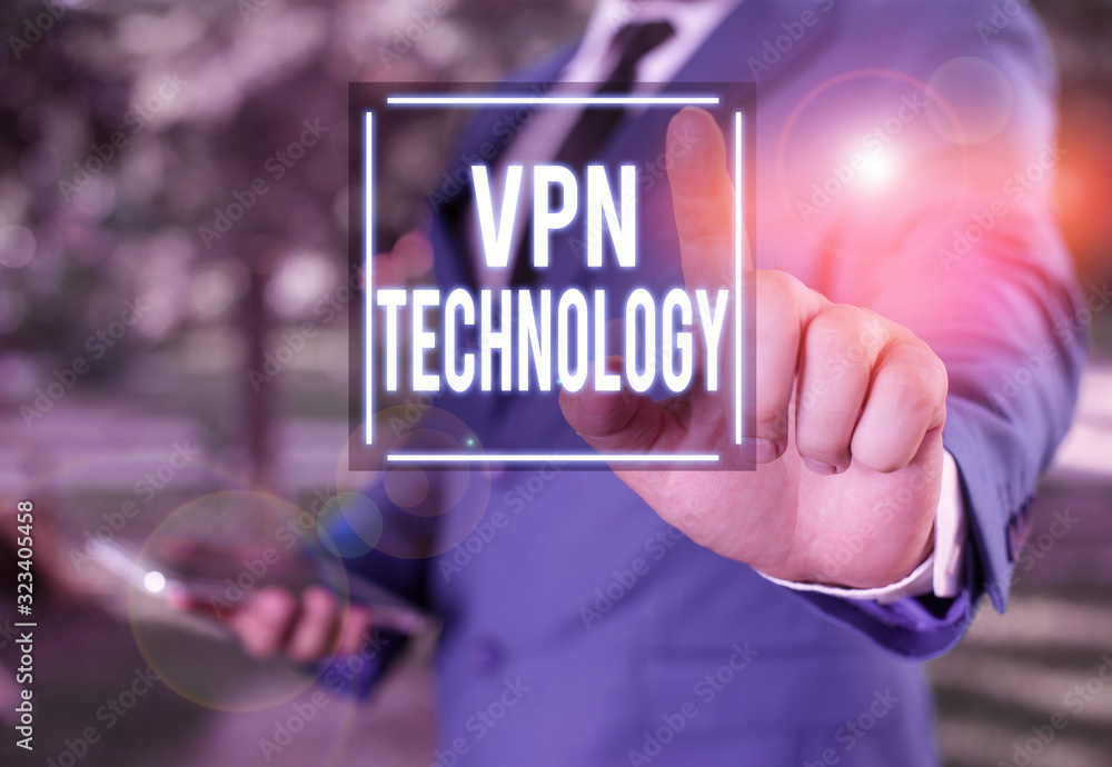 Poster handwriting text writing vpn technology. conceptual photo programming that creates a safe and encryp