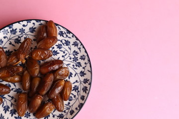 Moroccan dates in color background