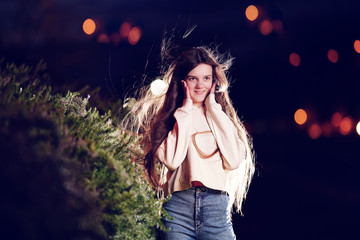 Long haired girl of 14 years old