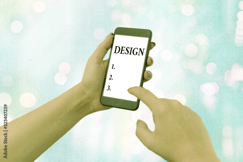 Poster conceptual hand writing showing design. concept meaning plan drawing produced to show look function 