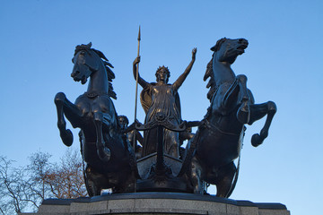 Statue de la Reine Boudica, pont de Westminster &agrave; Londres, Angleterre, Europe.
