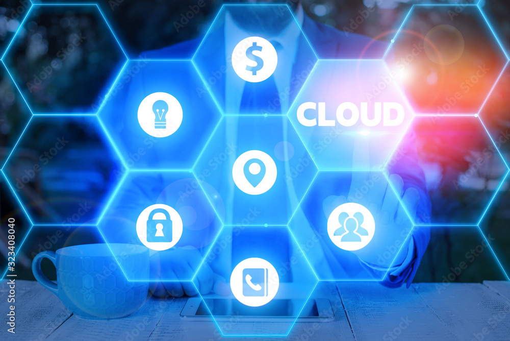 Poster word writing text cloud. business photo showcasing anything that involves delivering hosted services
