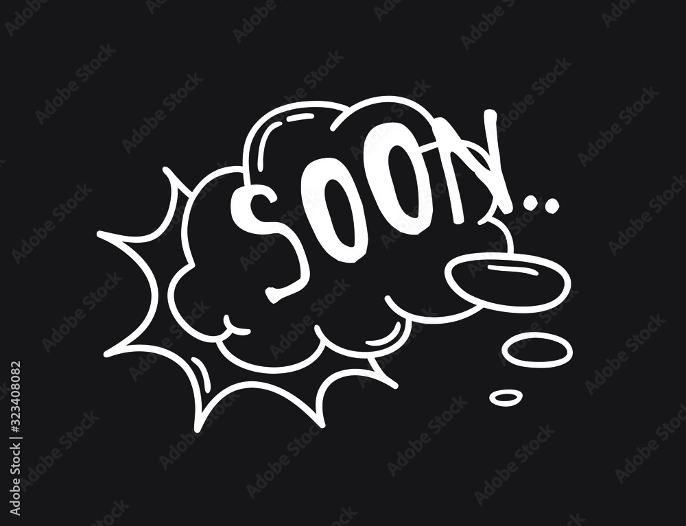 Aufkleber hand drawn speech bubble with text on black chalk board background. vector pop art object and word. 