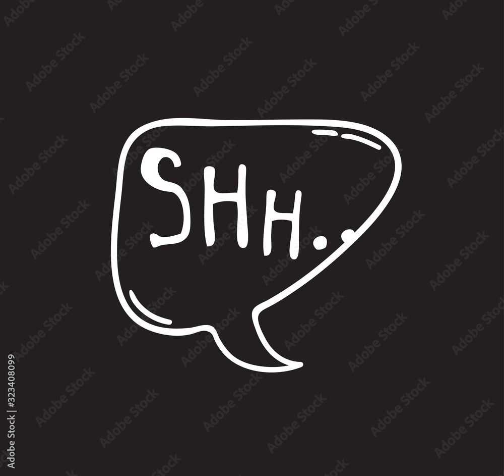 Poster hand drawn speech bubble with text on black chalk board background. vector pop art object and word. 