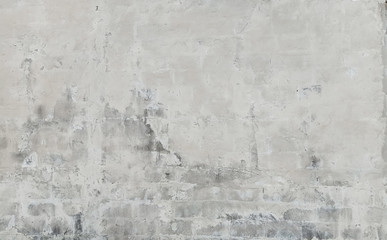 White brick mortar walls background . White walls rough cement floor texture Grungy concrete wall abstract background for design.