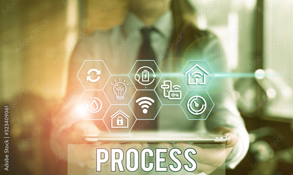 Poster handwriting text process. conceptual photo standard procedures how to handle a particular job rules 