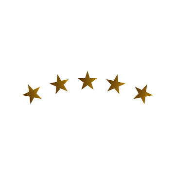 Gold Star flat icon, star rate, ranking, review star one to five stars curve isolated on white background stock illustration