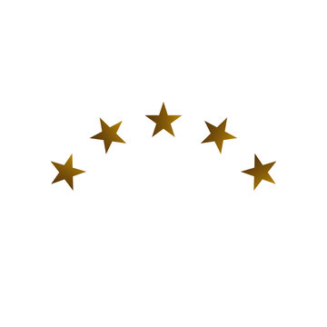 Gold Star flat icon, star rate, ranking, review star one to five stars curve isolated on white background stock illustration