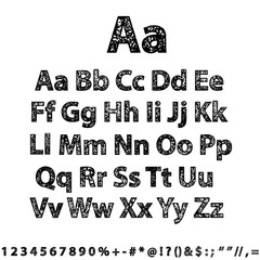 Dirty textured of typography grungy stamped alphabet font vector collection