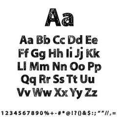 Dirty textured of typography grungy stamped alphabet font vector collection © invisible163