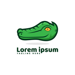 Naklejka premium Crocodile Head Logo Vector Icon Illustration