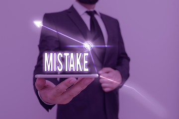 Handwriting text writing Mistake. Conceptual photo Something not correct Lack of accuracy Wrong...