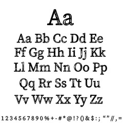 Dirty textured of typography grungy stamped alphabet font vector collection