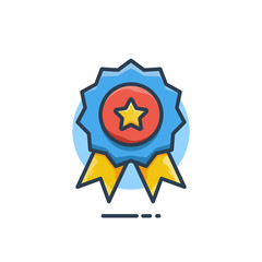 Fototapeta premium Unique flying Achievement flat badge icon vector for website