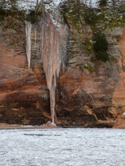 landscape with sandstone cliffs and icicles