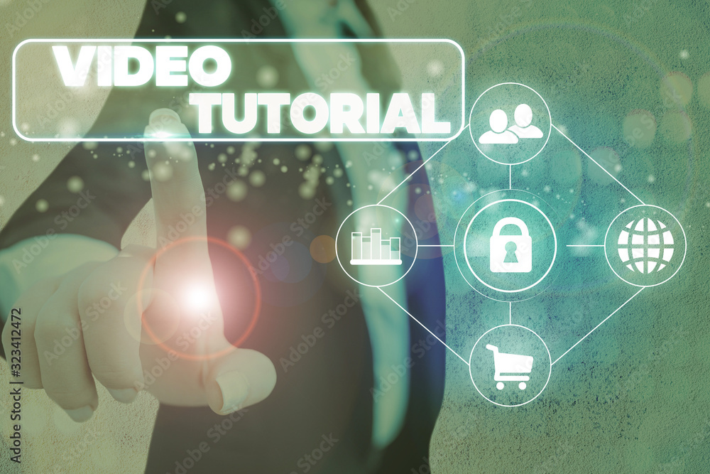 Poster handwriting text video tutorial. conceptual photo method of transferring knowledge through audiovisu