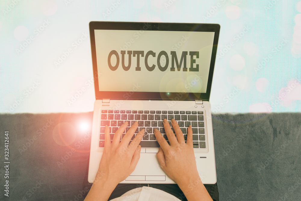 Poster text sign showing outcome. business photo text the final result of something or how the way things e