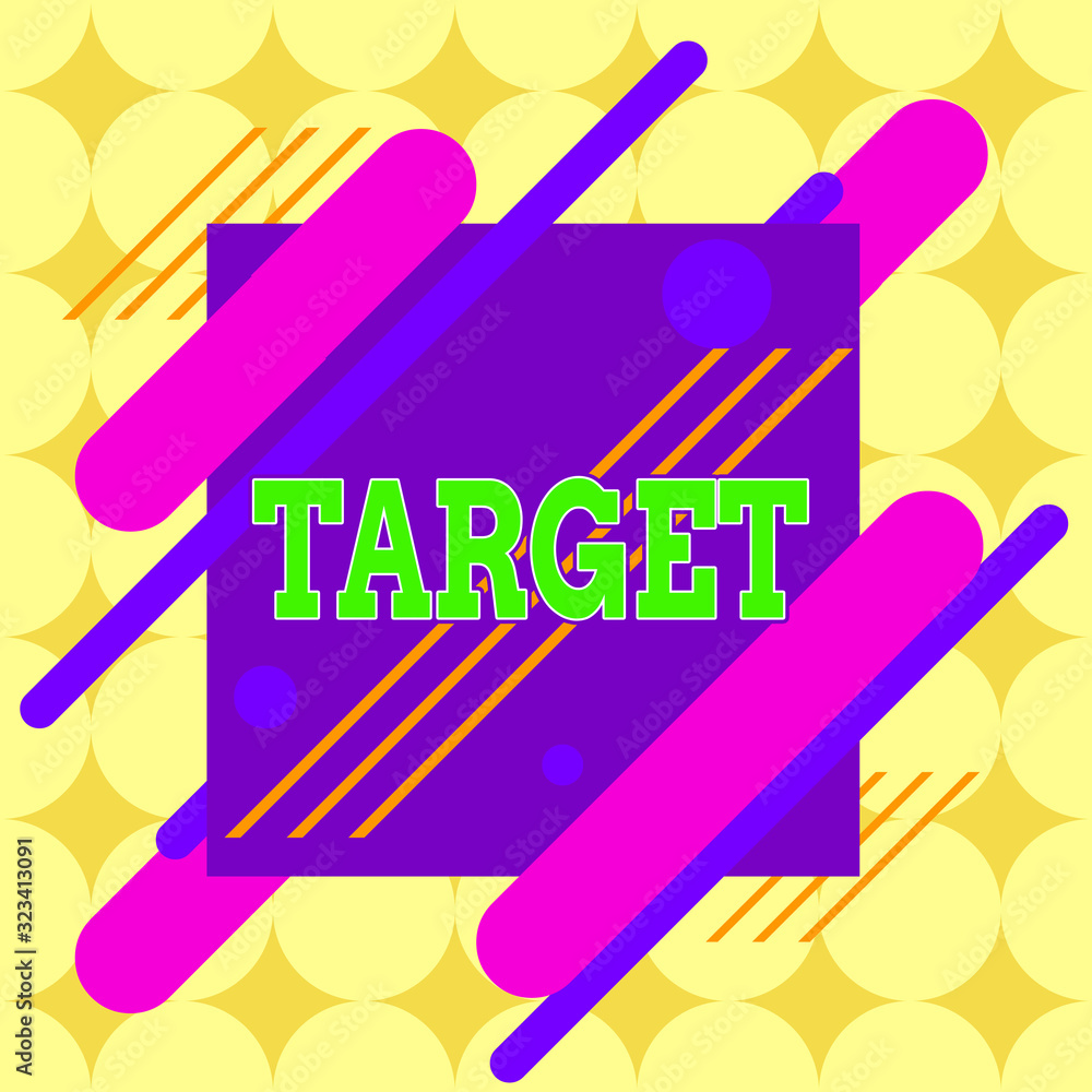 Poster conceptual hand writing showing target. concept meaning demonstrating object or place selected as th