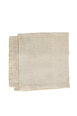 natural color linen serviette isolated  on a white background