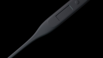 3D illustration of digital thermometer on clean background