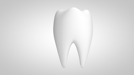3D illustration of human tooth on clean background