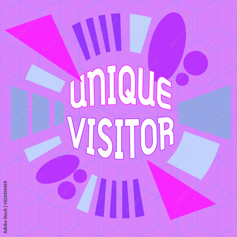 Poster writing note showing unique visitor. business concept for individuals who have visited a web site at