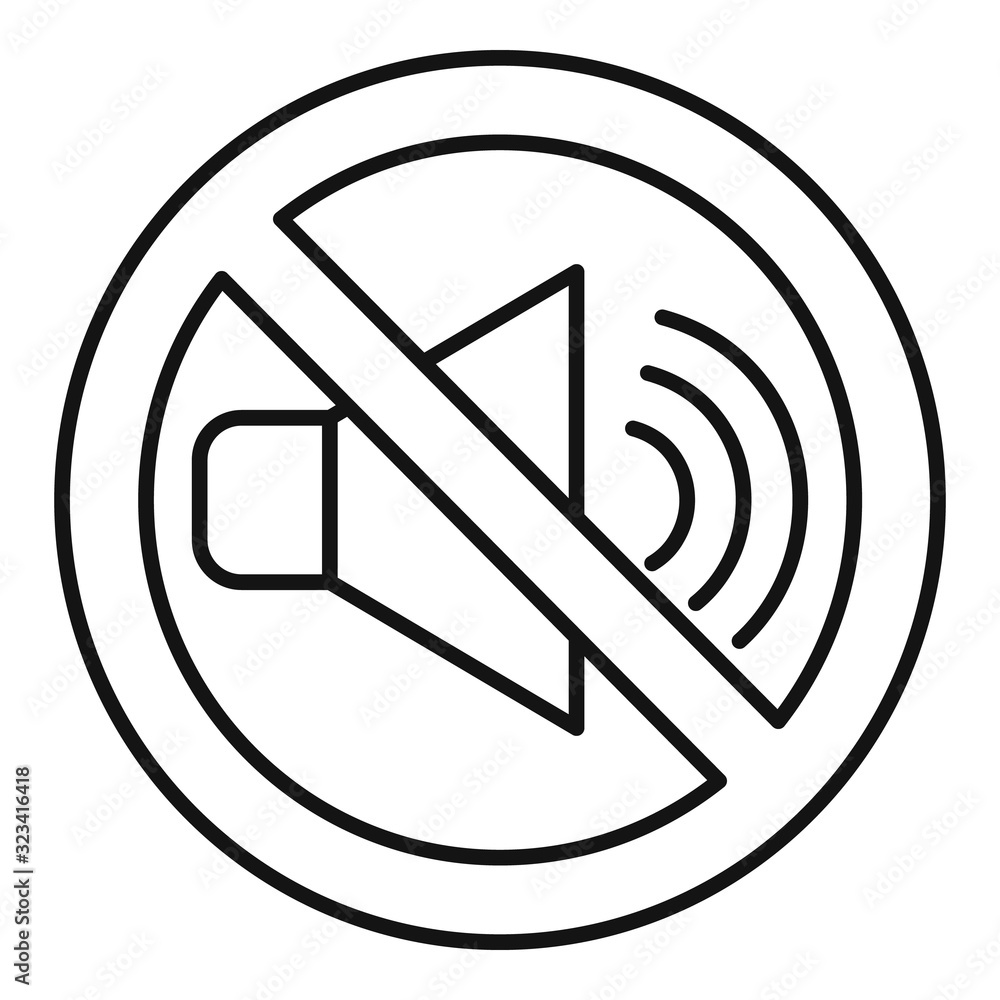 Poster no sound speaker icon. outline no sound speaker vector icon for web design isolated on white backgro