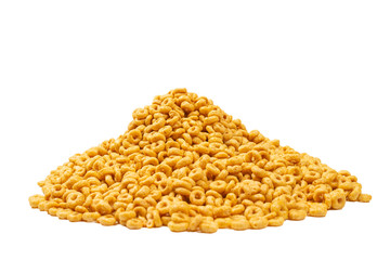 Corn-flakes background and texture. Top view.