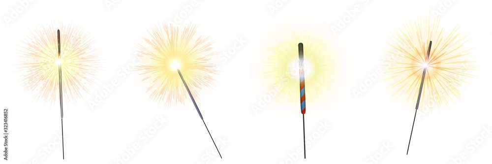 Poster sparkler icons set. cartoon set of sparkler vector icons for web design