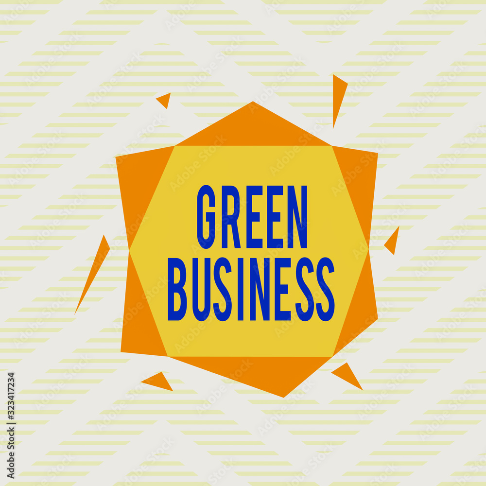Fototapete word writing text green business. business photo showcasing company that does not make negative impa