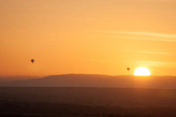Sunset with orange sky