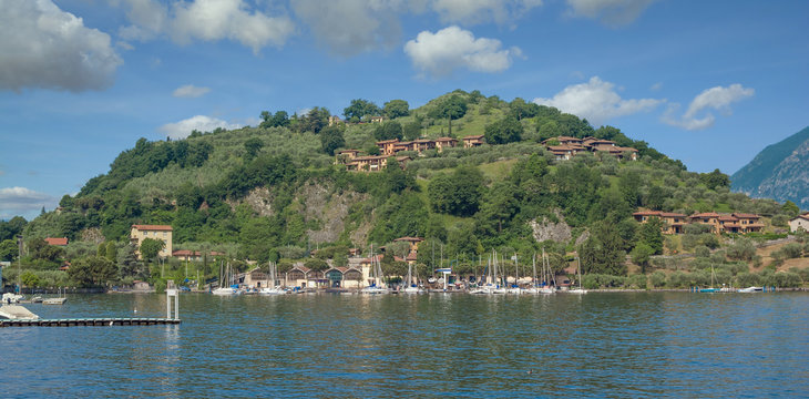 der Iseosee bei Sulzano,Lombardei,Italien